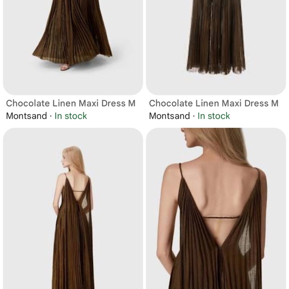 Monstand Chocolate Linen Maxi Dress Size Medium NWT - Picture 3 of 5